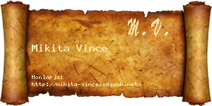 Mikita Vince névjegykártya